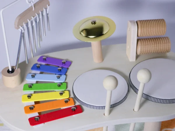 Mesita Musical Montessori Para Bebé de Madera - Instrumental