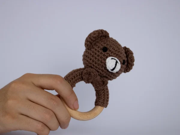 Sonaja de Osito Tejida Tipo Crochet