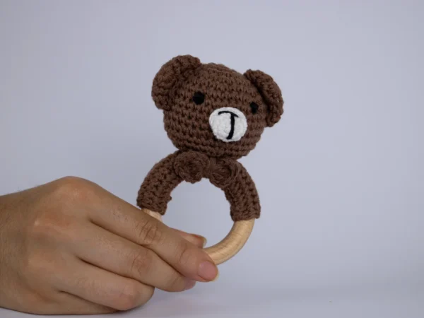 Sonaja de Osito Tejida Tipo Crochet